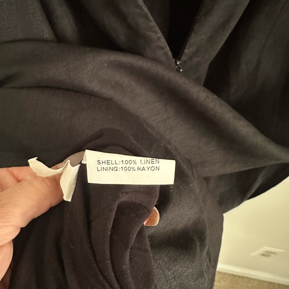 DIISH black linen Bonnie sweetheart maxi dress size 4 - Picture 9 of 11